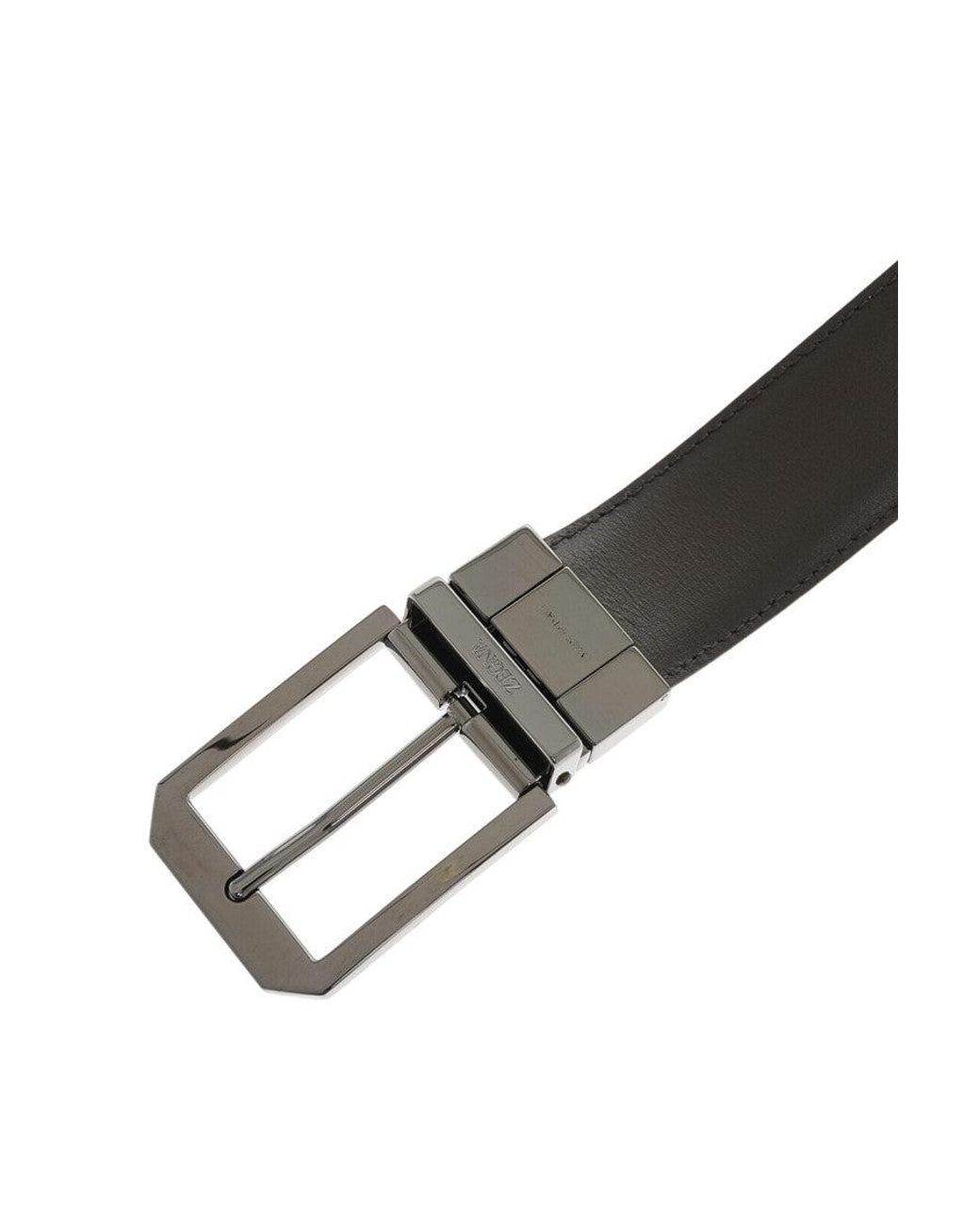 Zegna White Carryover Solid Formal Belt for men