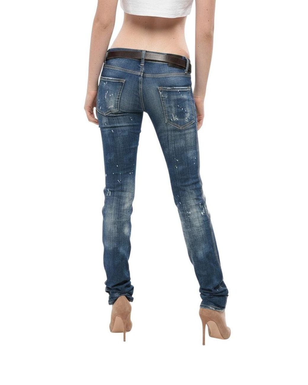 DSquared² Blue Slim Low Rise Jeans