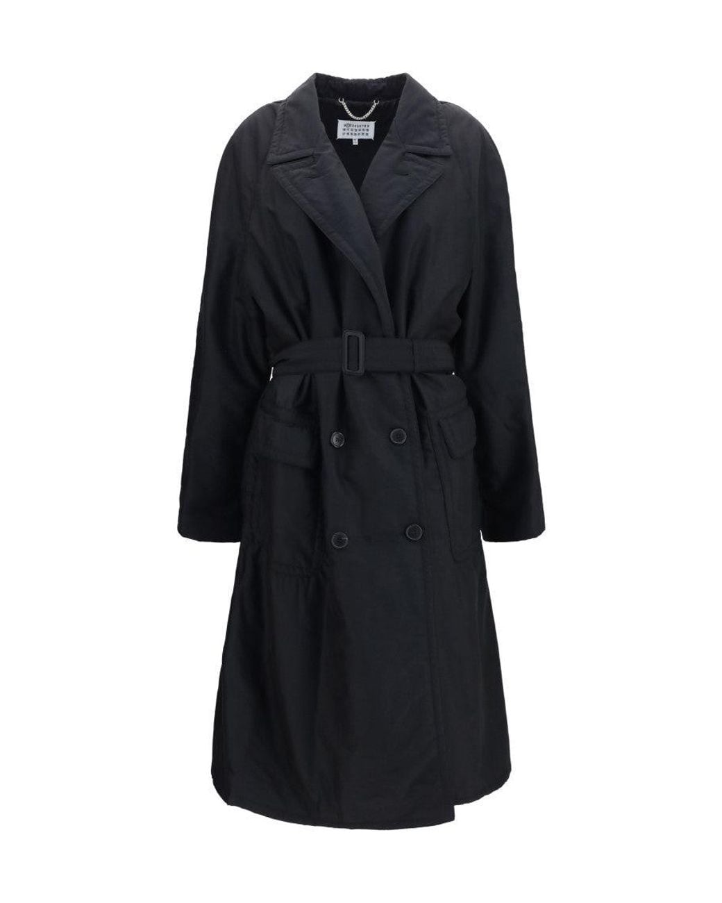 Maison Margiela Black Notched Lapel Trench Coat