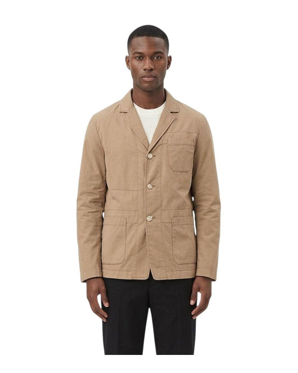 Woolrich Natural Notched Lapel Blazer for men