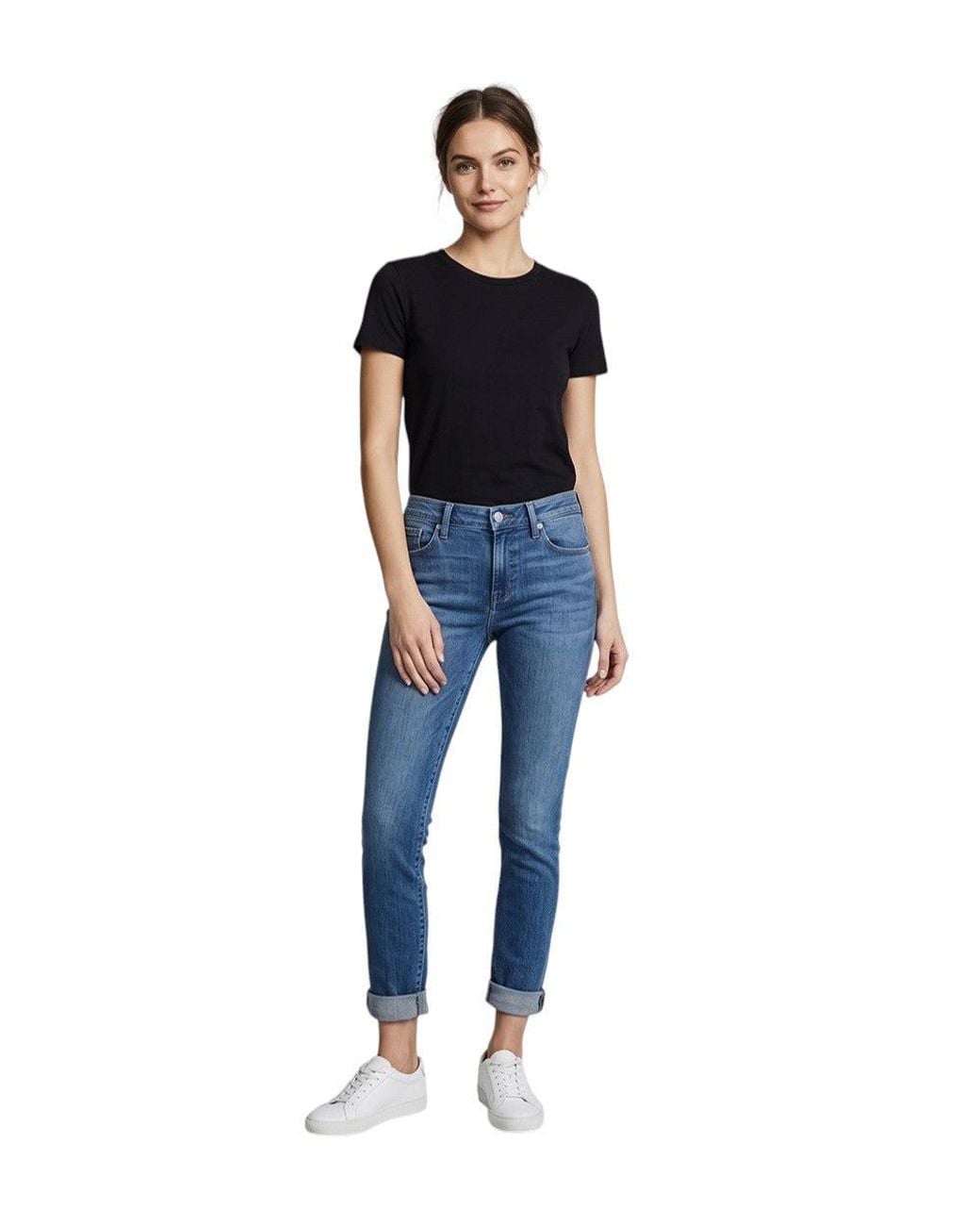 FRAME Blue Slim Mid Rise Jeans
