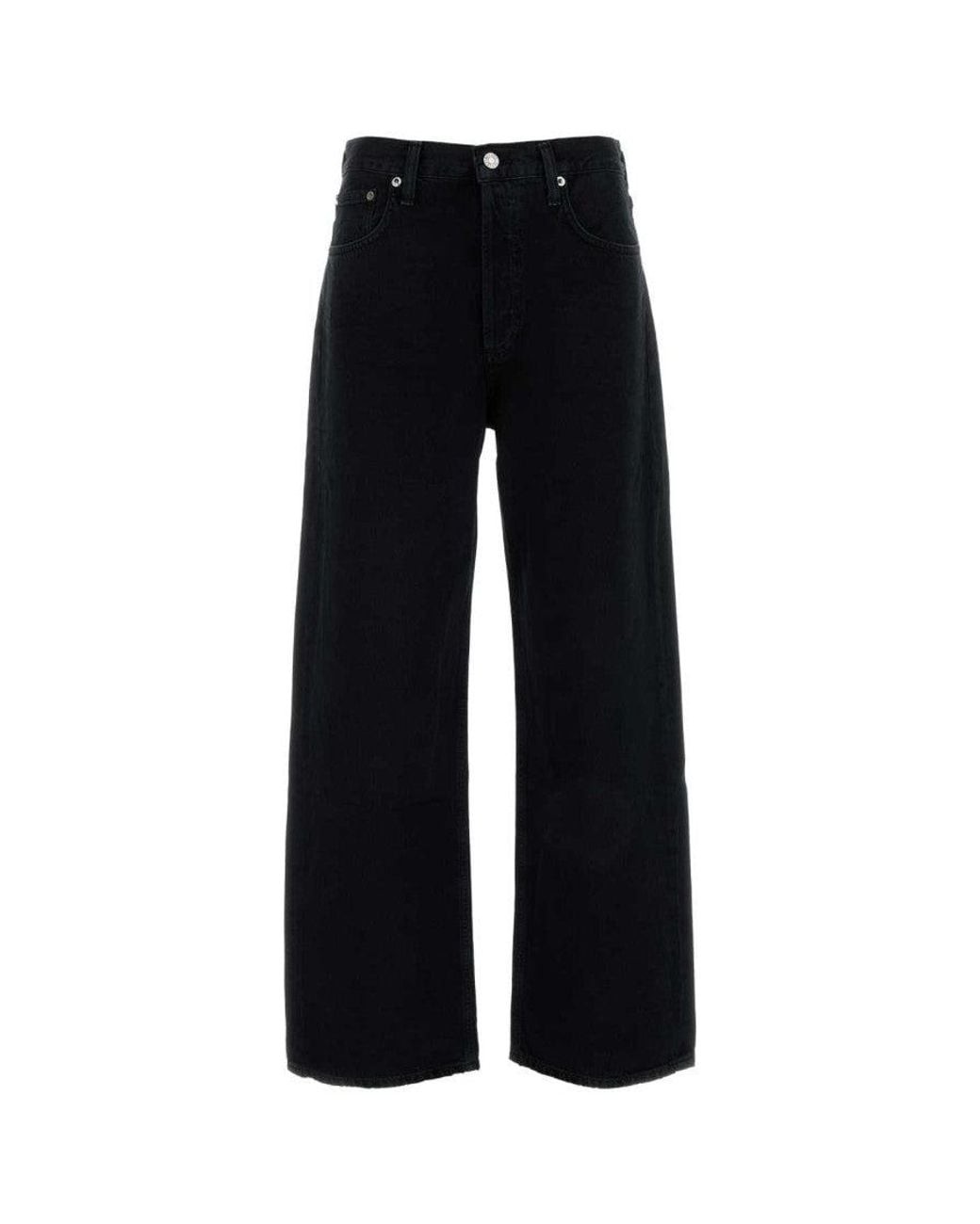 Agolde Black Denim Crushed Jeans