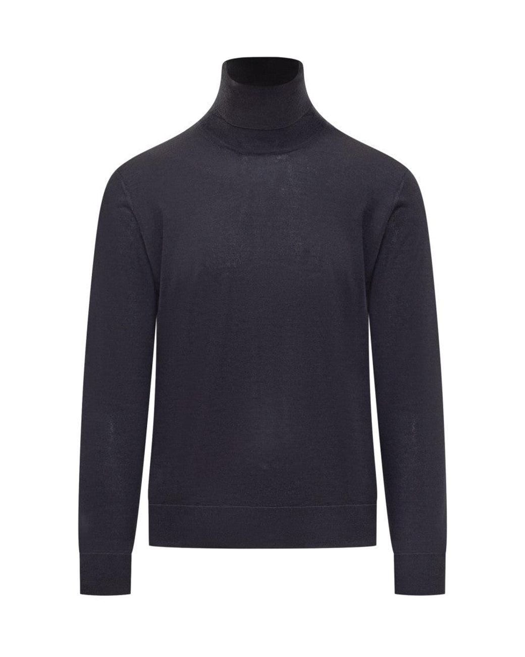Zegna Blue Dark Solid Sweaters for men
