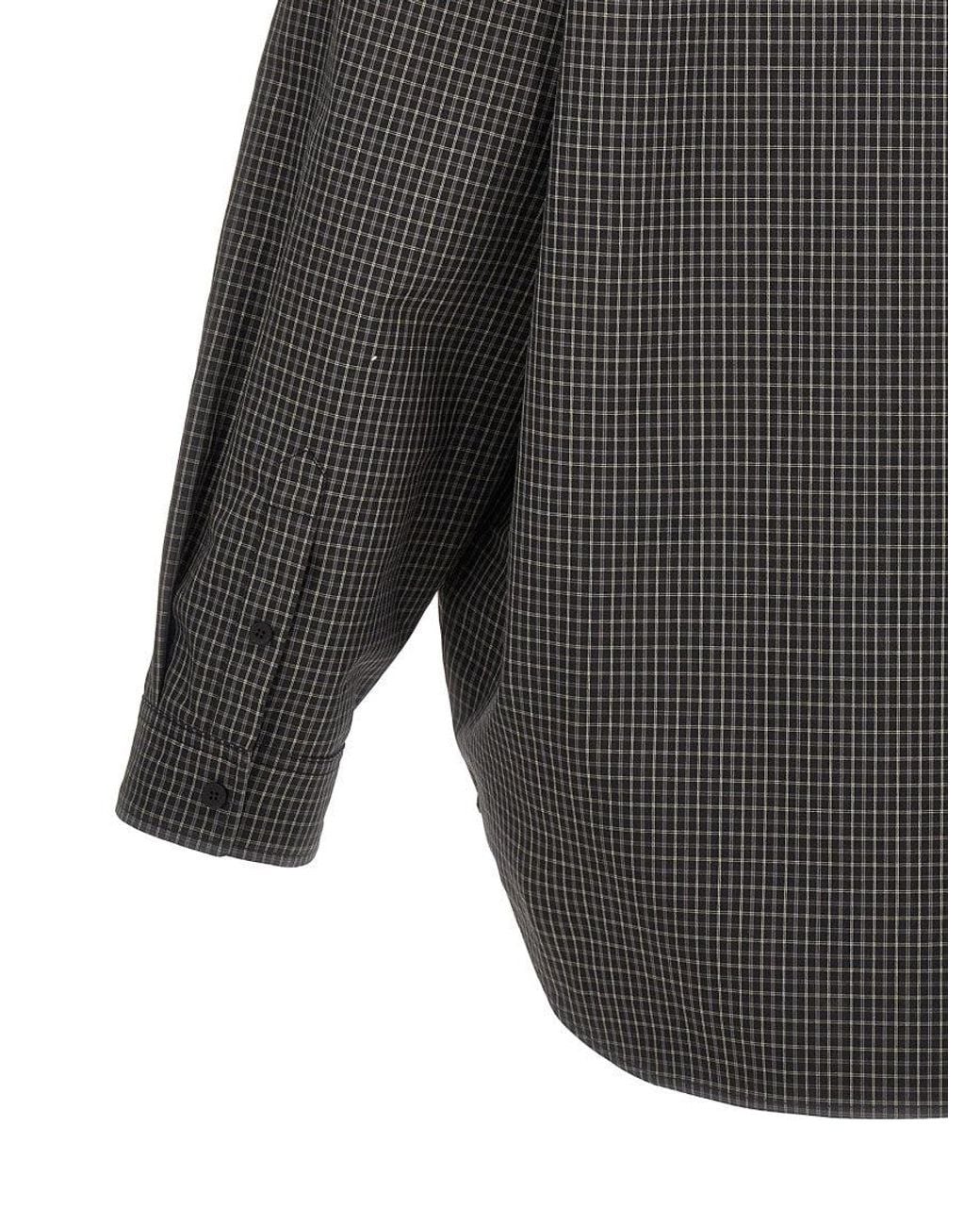 Balenciaga Gray Check Print Shirt