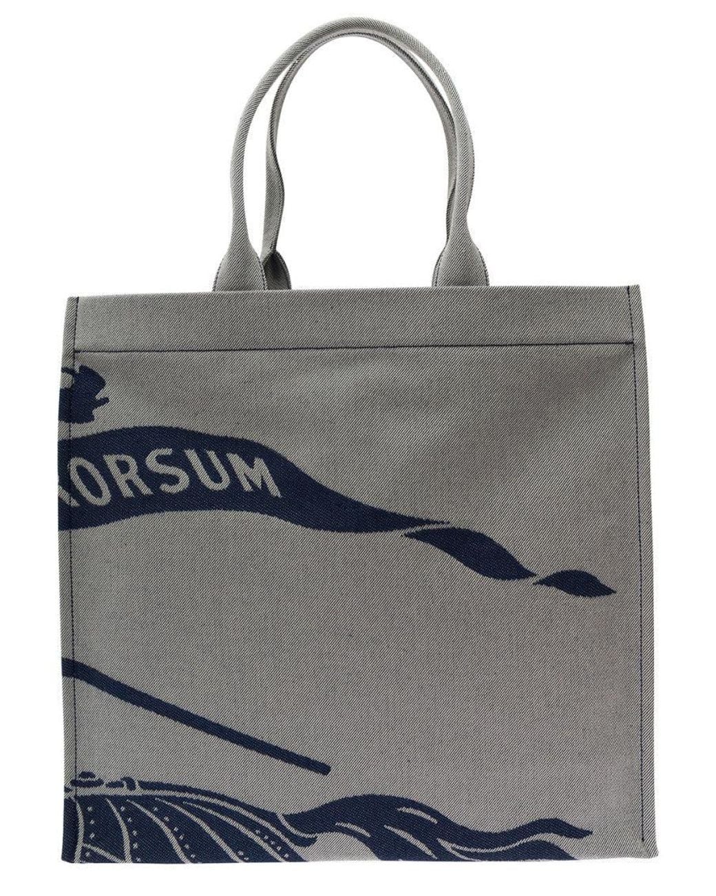 Burberry Gray Equestrian Knight Tote Bag for men