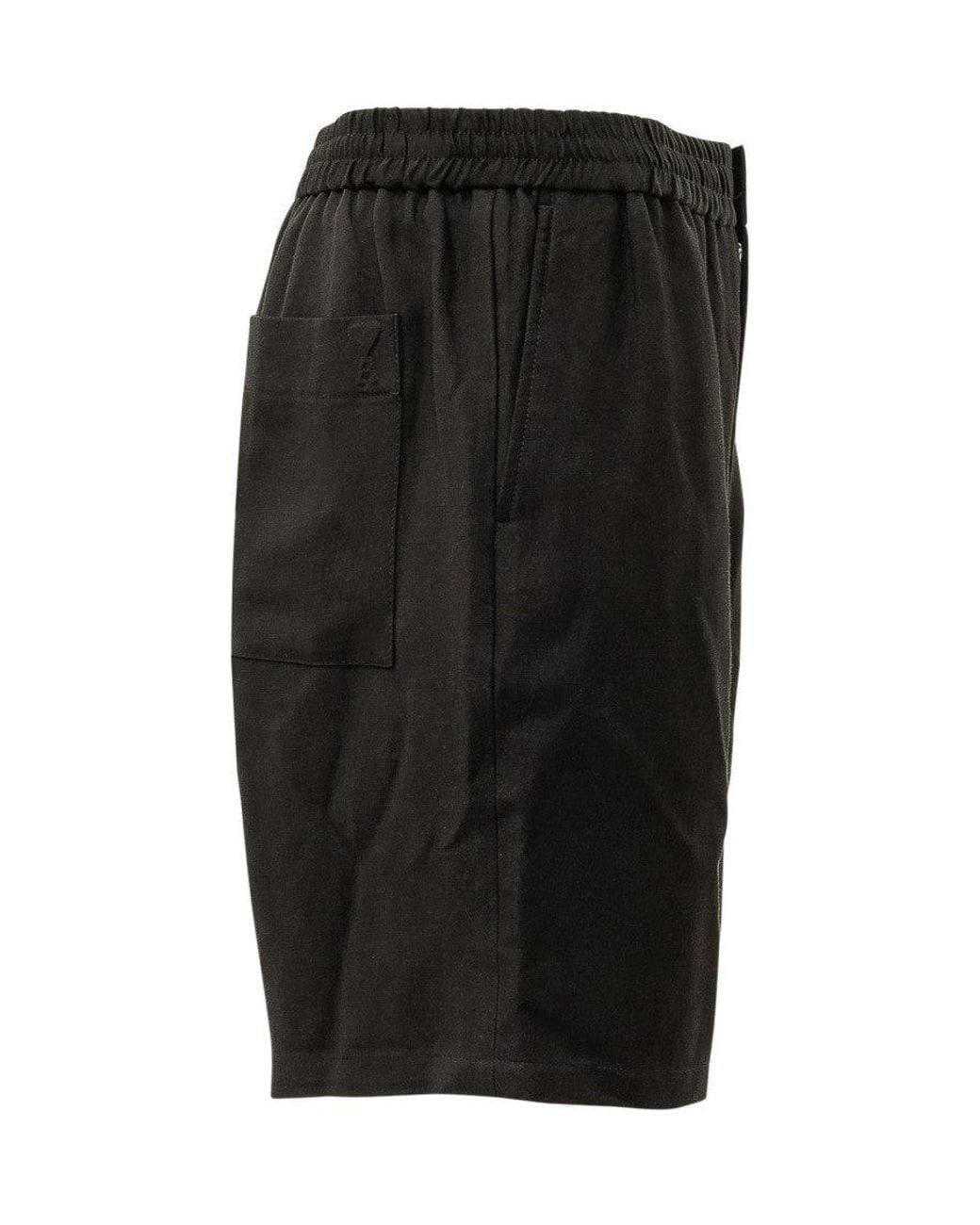 AMI Black Solid Shorts for men
