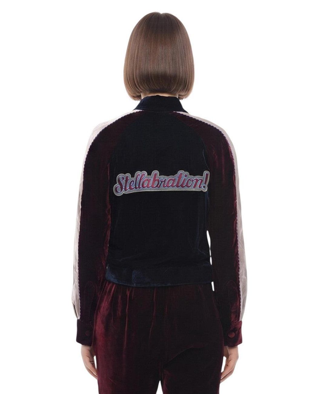 Stella McCartney Blue Embroidered Shirt Collar Jacket