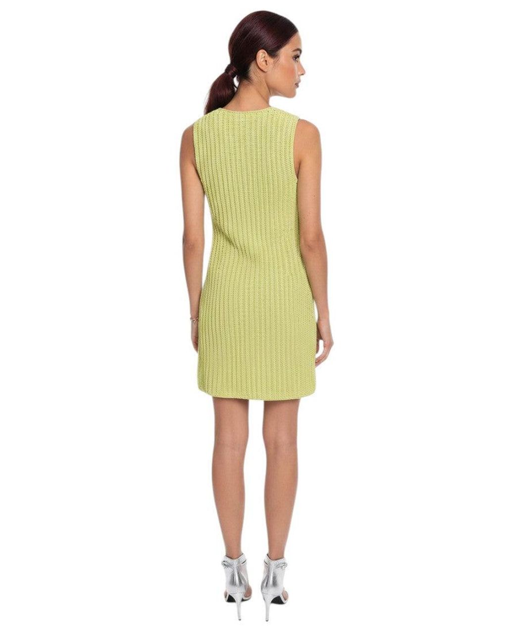 Bottega Veneta Yellow Knitted Scoop Neck Dress