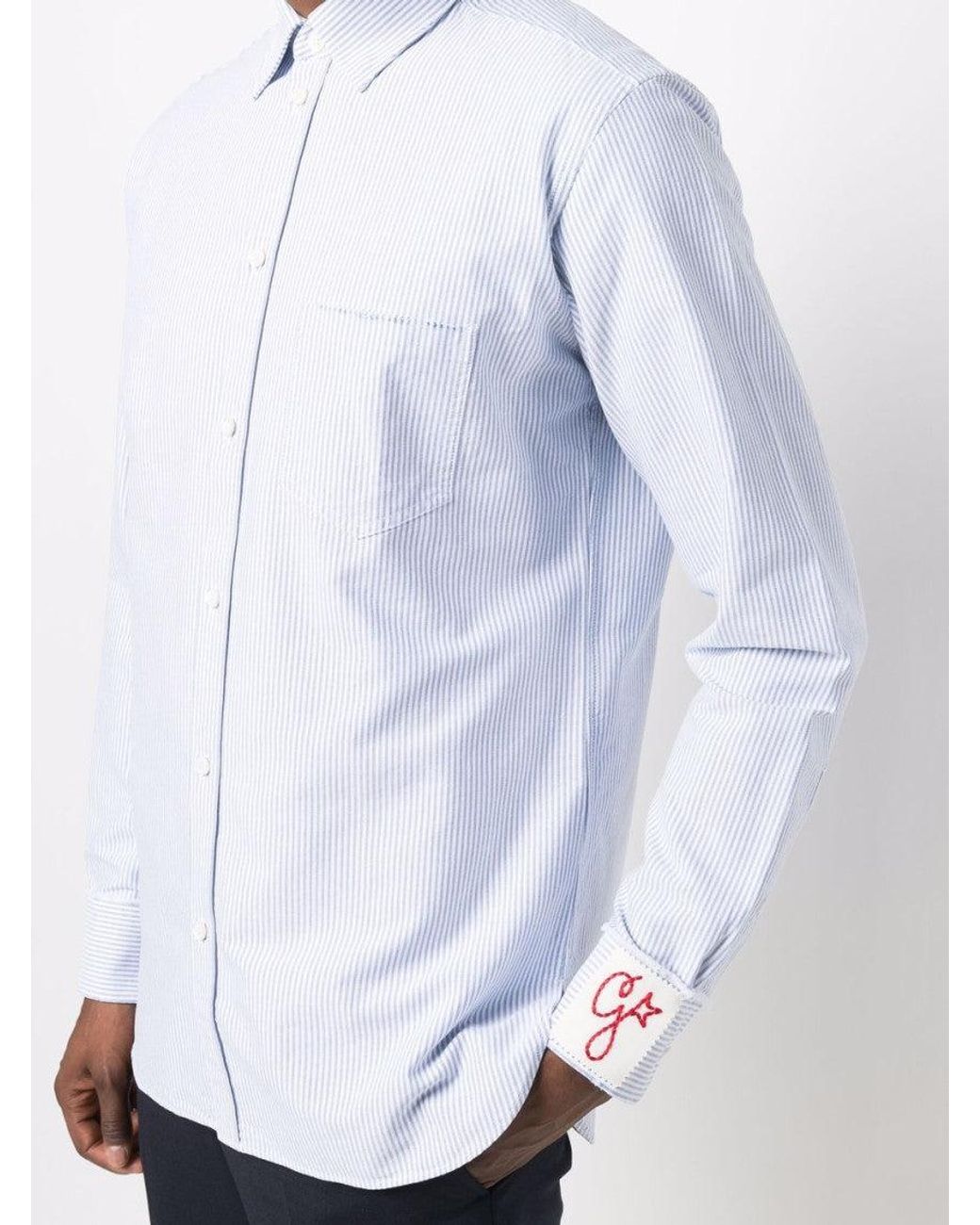 Golden Goose Deluxe Brand White Light Logo Patch Shirt for men