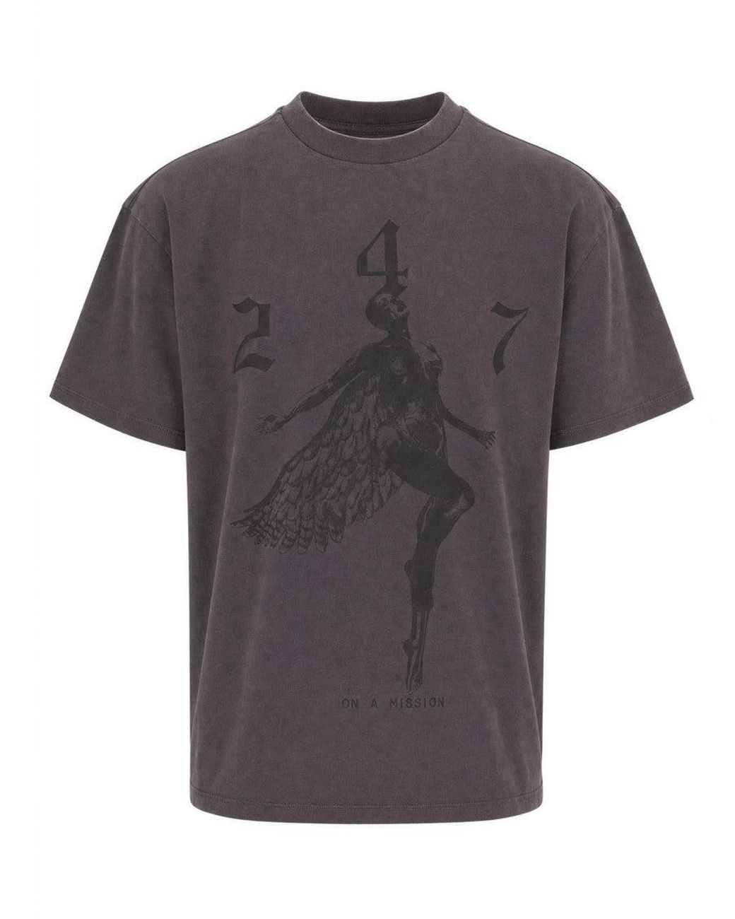 Represent Gray Dark Crew Neck T-Shirt for men