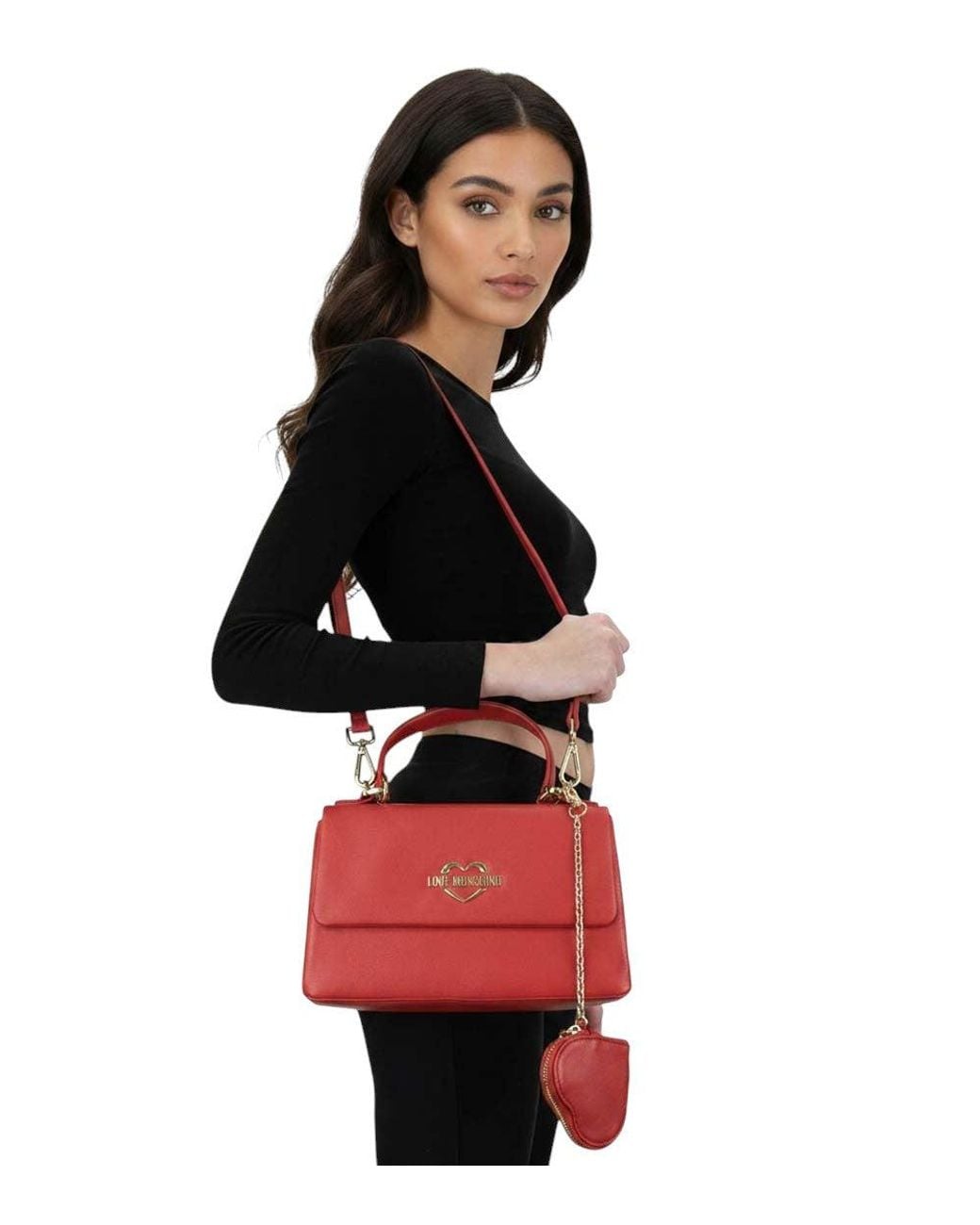 Love Moschino Red Logo Small Satchel