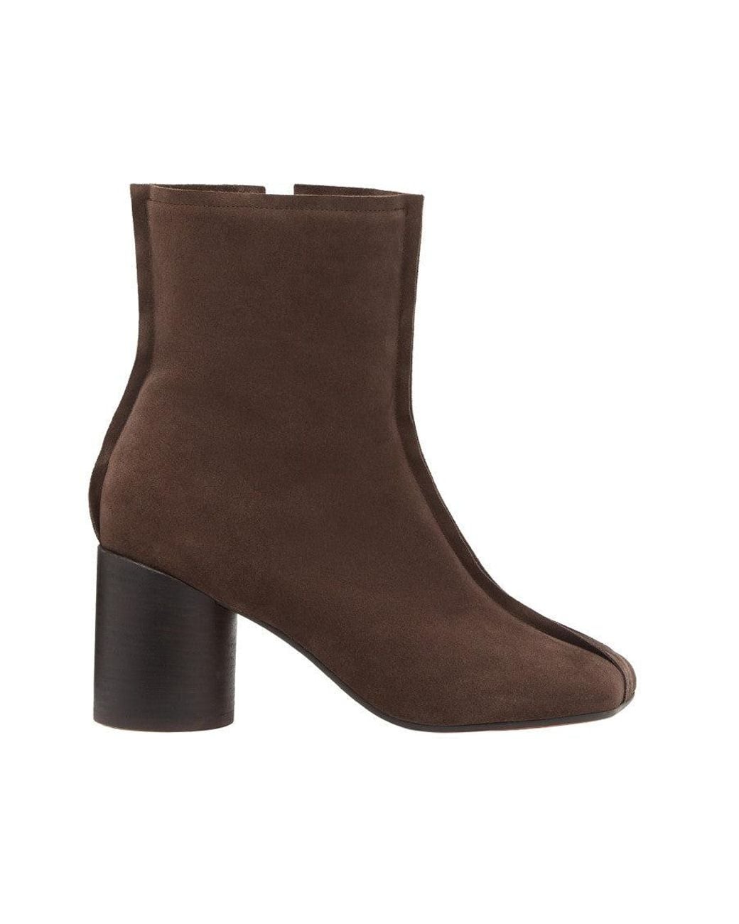 MM6 by Maison Margiela Brown Leather Ankle Boots