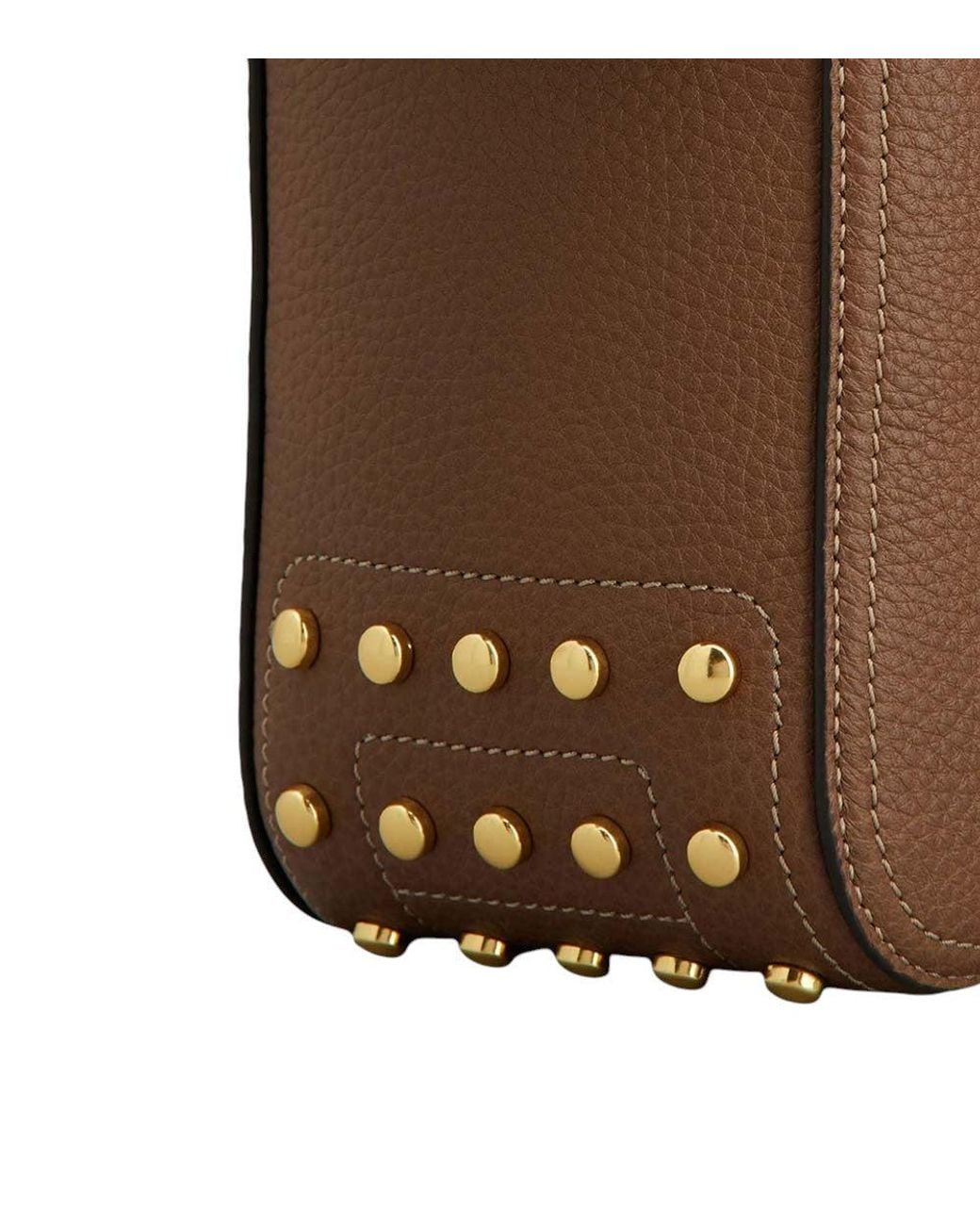Tod's Brown Metal Dots Mini Shoulder Bag