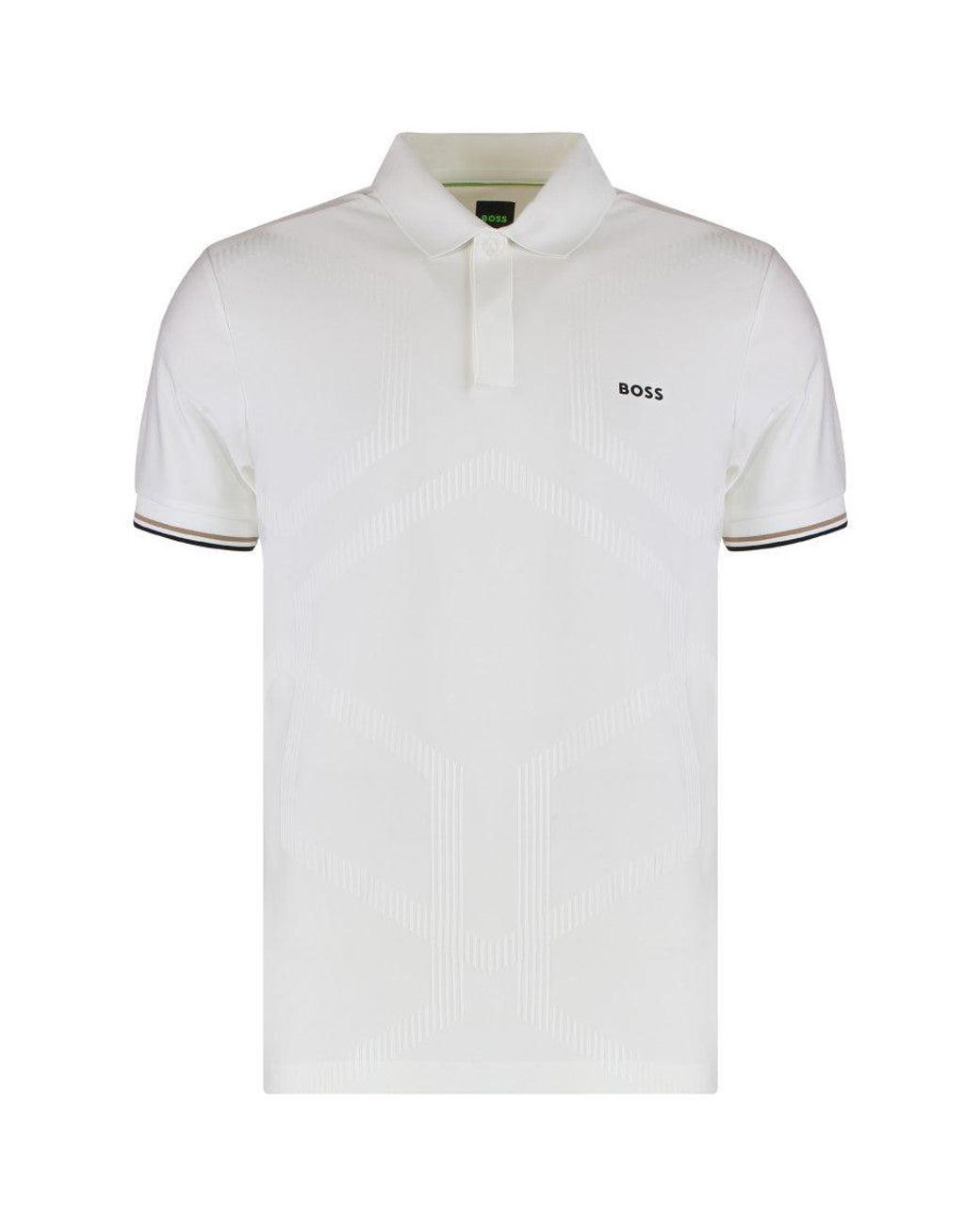Boss White Slim Fit Logo Polo for men
