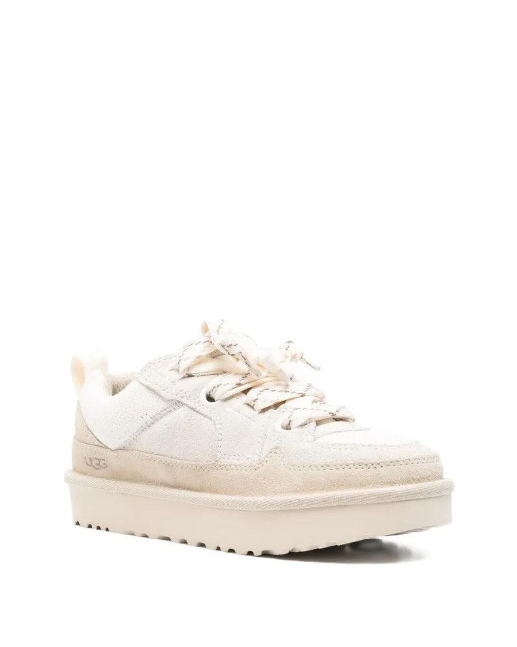 Ugg White Lowmel Suede Sneakers