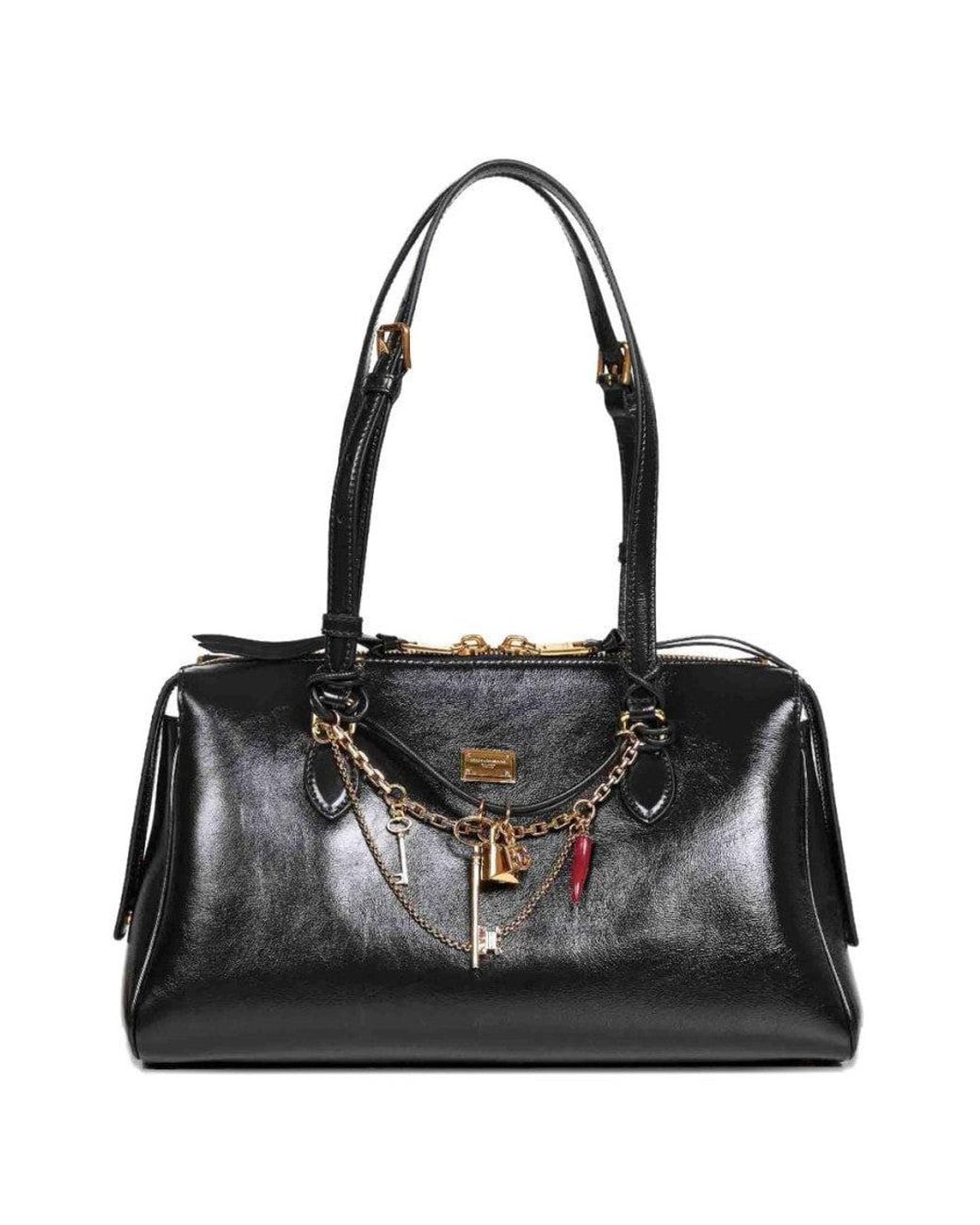 Dolce & Gabbana Black Vittoria Medium Shoulder Bag