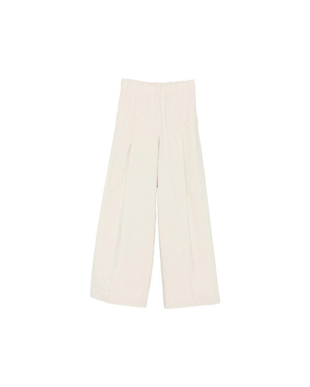 Dries Van Noten White Loose Drawstring Pant