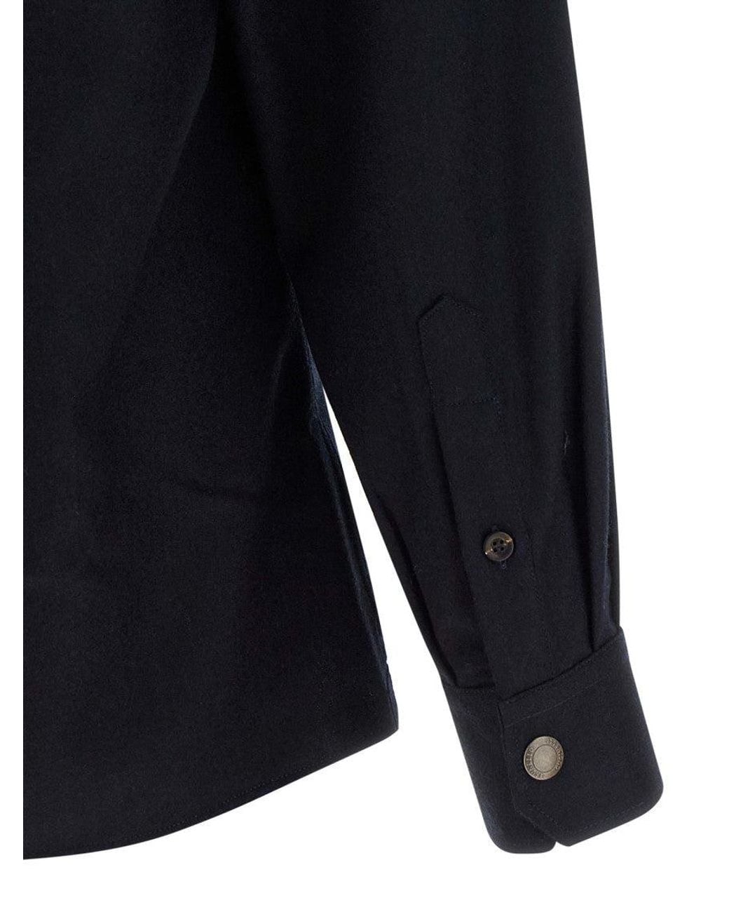 Brunello Cucinelli Blue Regular Overshirt for men