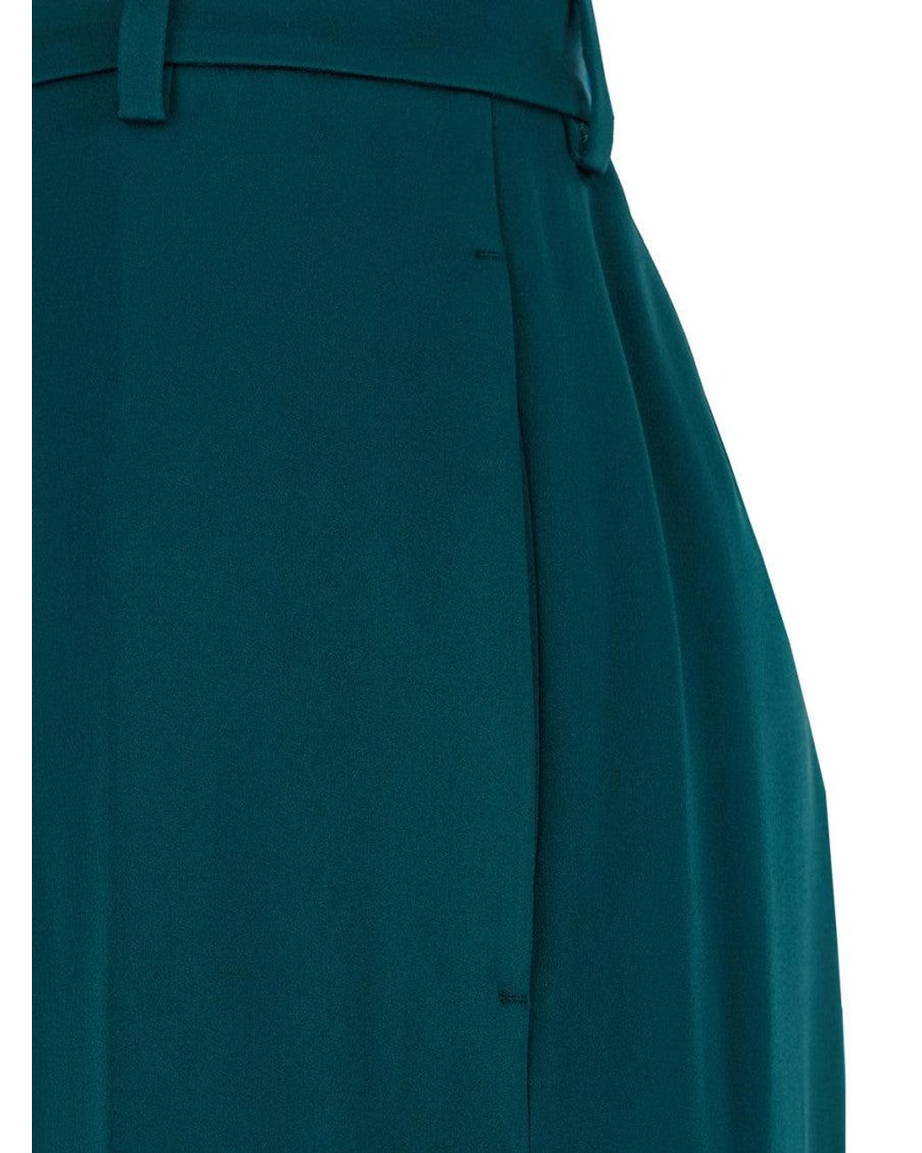 Dries Van Noten Green Relaxed Flat Front Pants