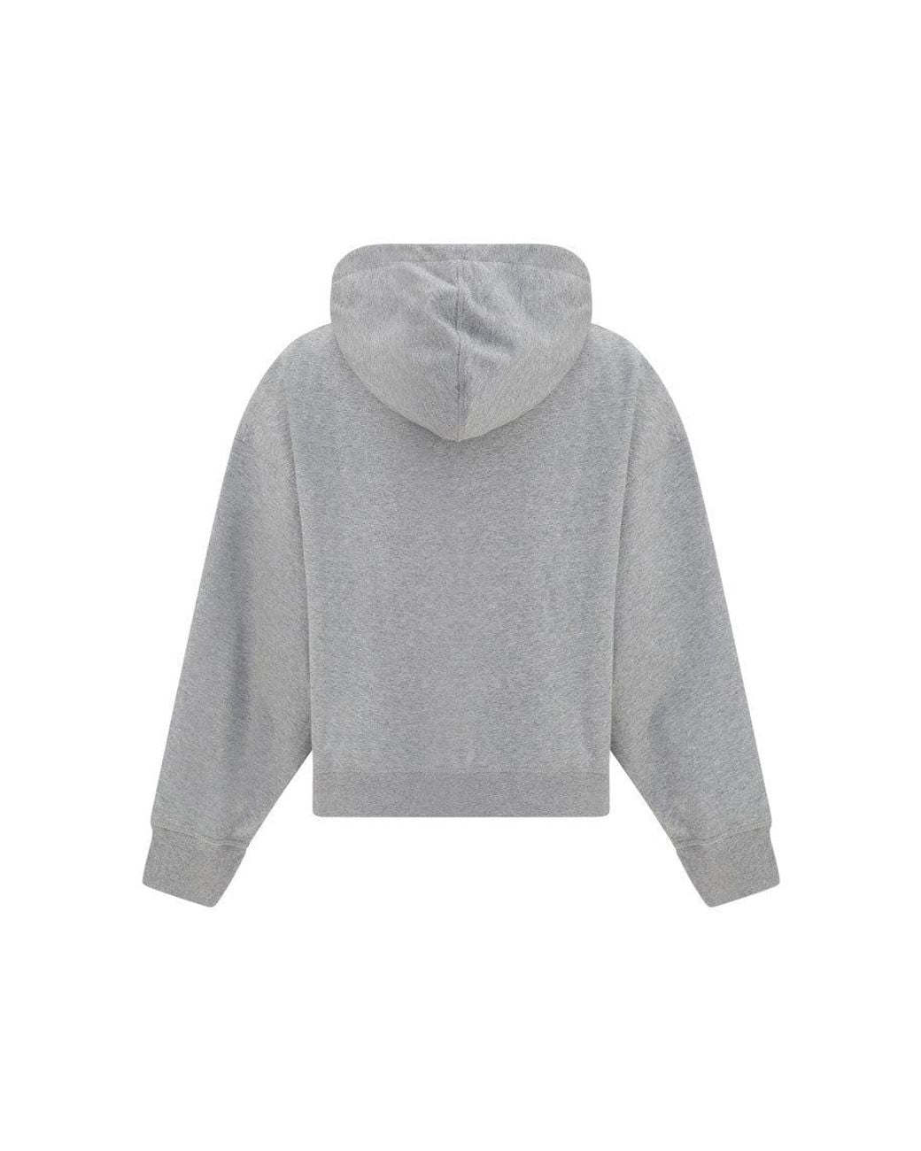 Ganni Gray Cotton Zip-Up Hoodie