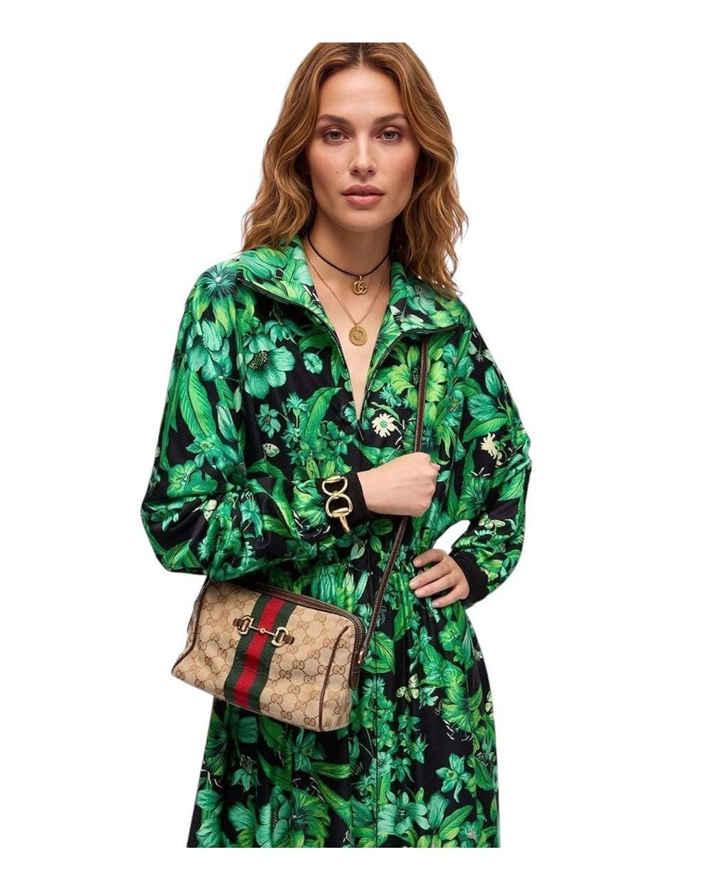 Gucci Natural Horsebit Web Small Crossbody Bag