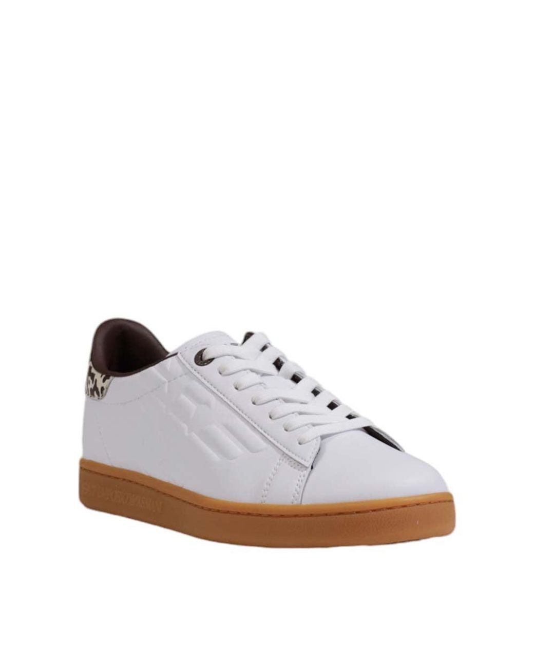 EA7 White X8X053 Xk89Z Leather Sneakers