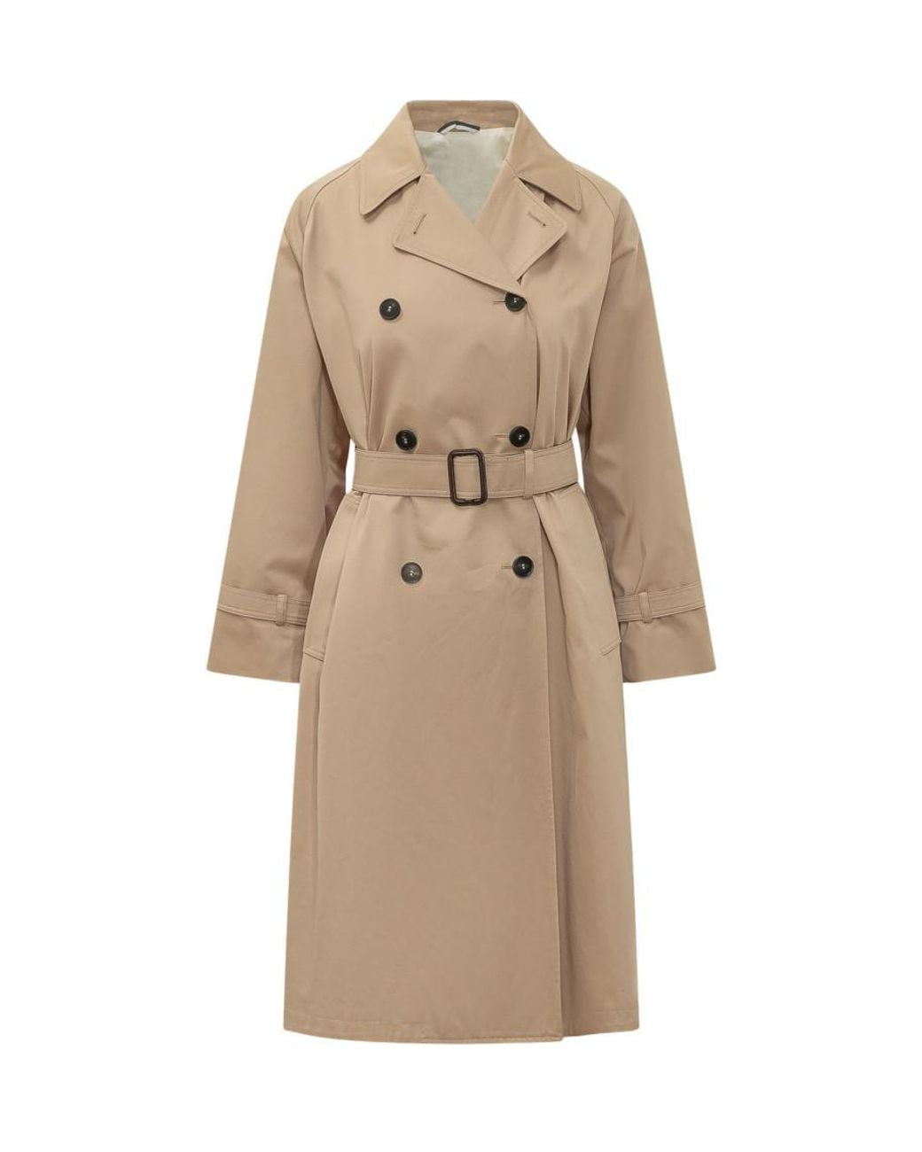 Weekend by Maxmara Natural Solid Notched Lapel Trench Coat
