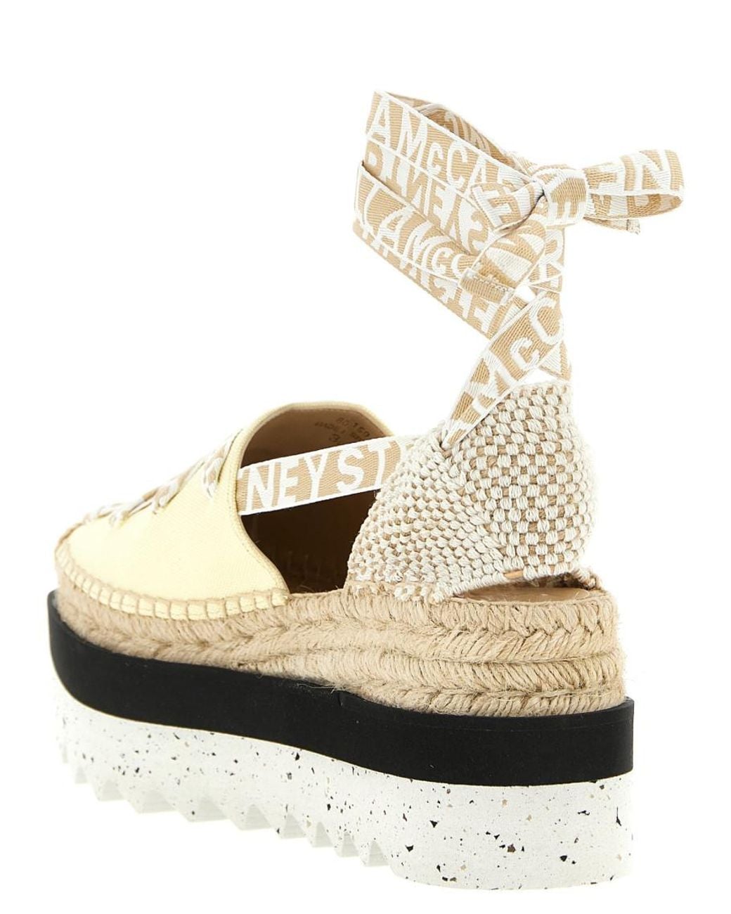 Stella McCartney Natural Logo Espadrille Wedges