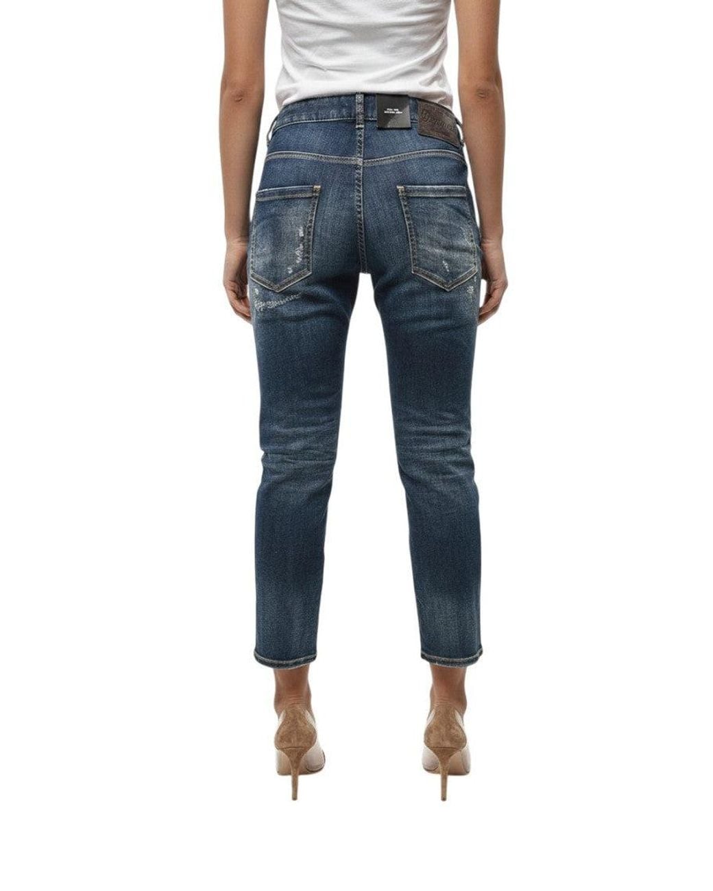 DSquared² Blue Straight High Rise Jeans