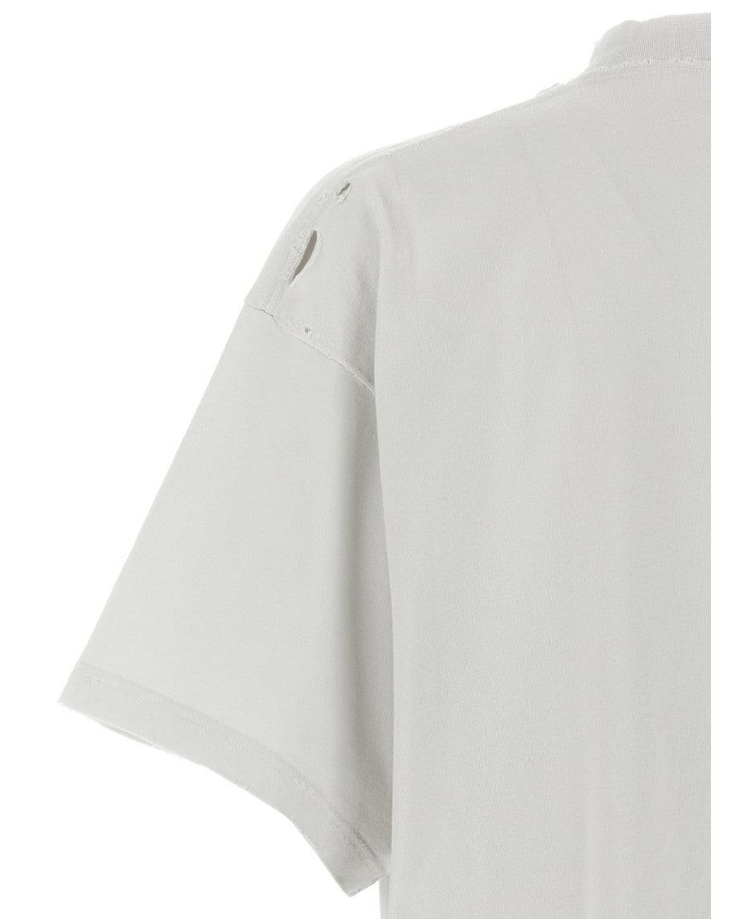 Balenciaga Gray Liquefied Logo Print T-Shirt