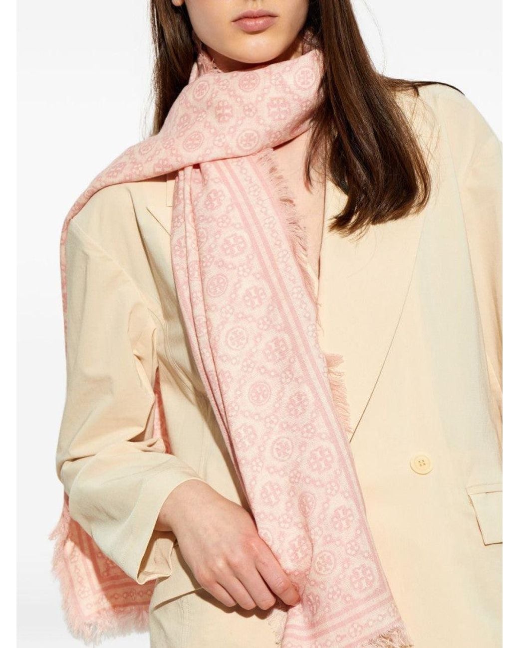 Tory Burch Pink Signature Scarf