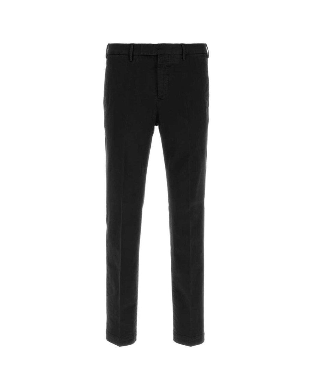 PT Torino Black Slim Chino Pants for men