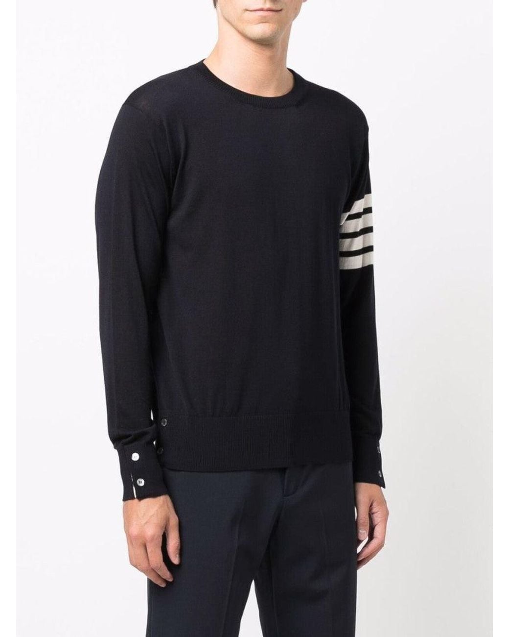 Thom Browne Blue 4-Bar Jumper for men