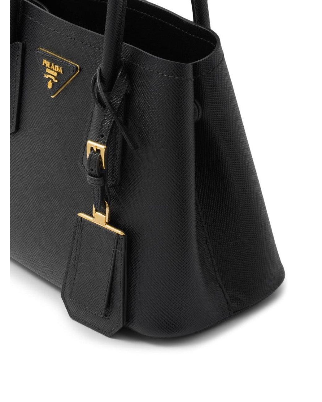Prada Black Double Saffiano Leather Satchel