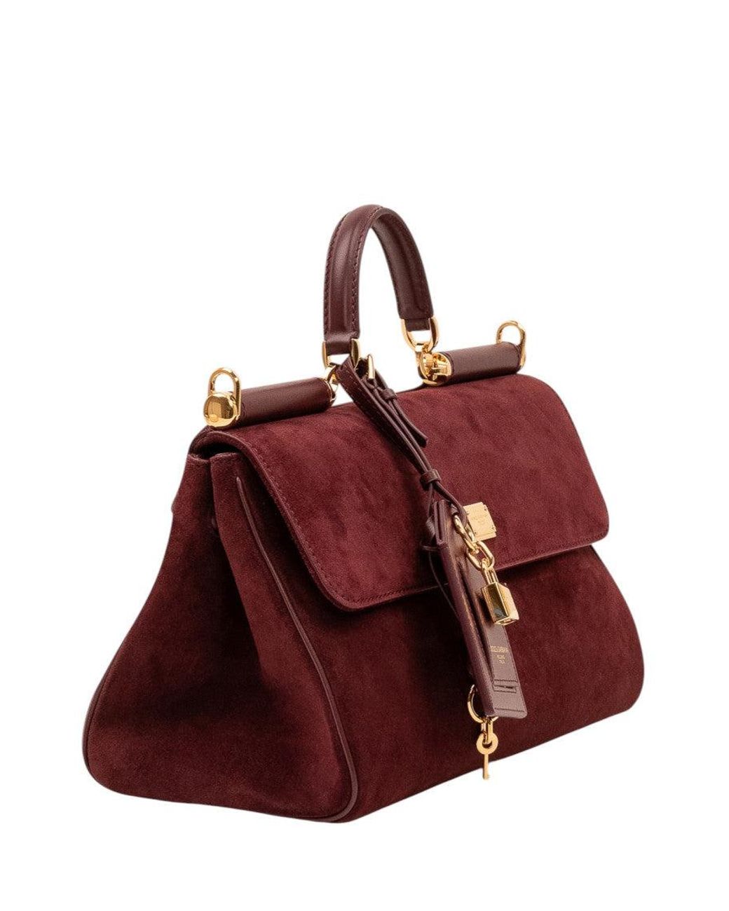 Dolce & Gabbana Purple Burgundy Sicily Medium Satchels