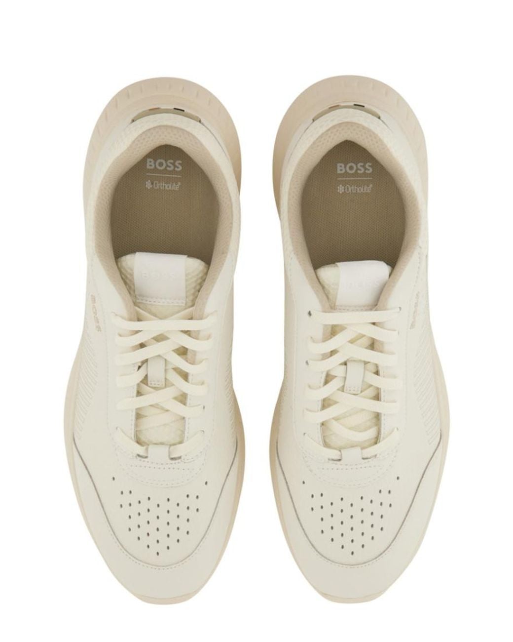 Boss White Solid Titanis Sneakers for men