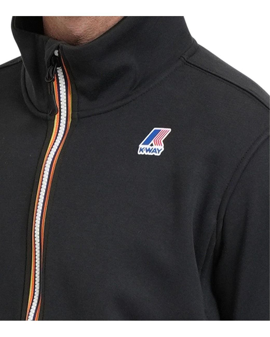 K-Way Blue Zip Up Logo Sweatshirt for men