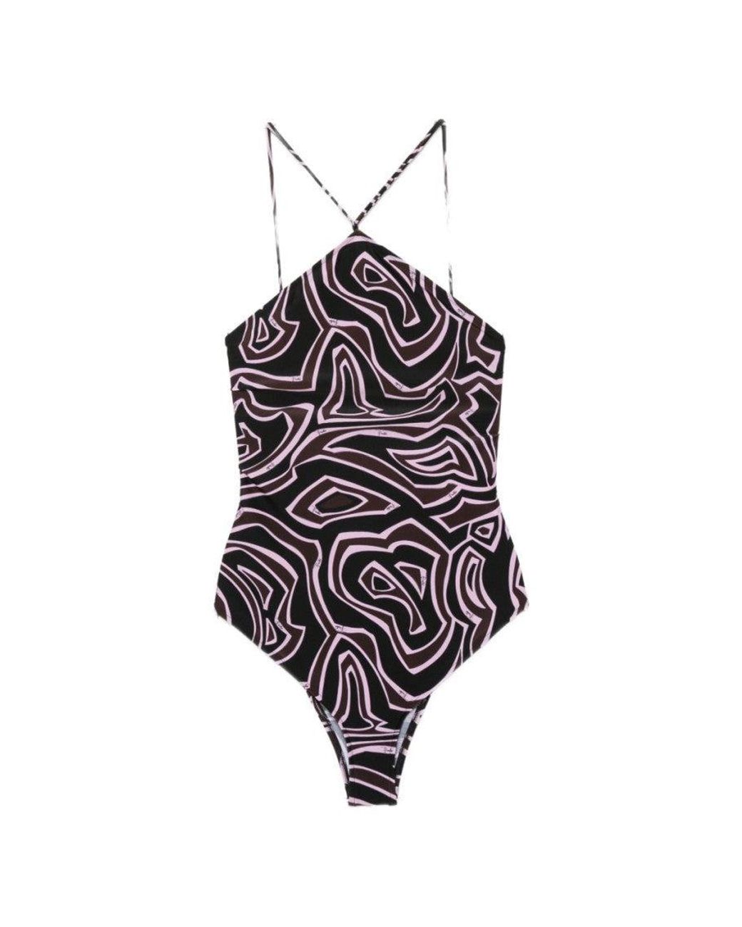 Emilio Pucci White Abstract Swimwear