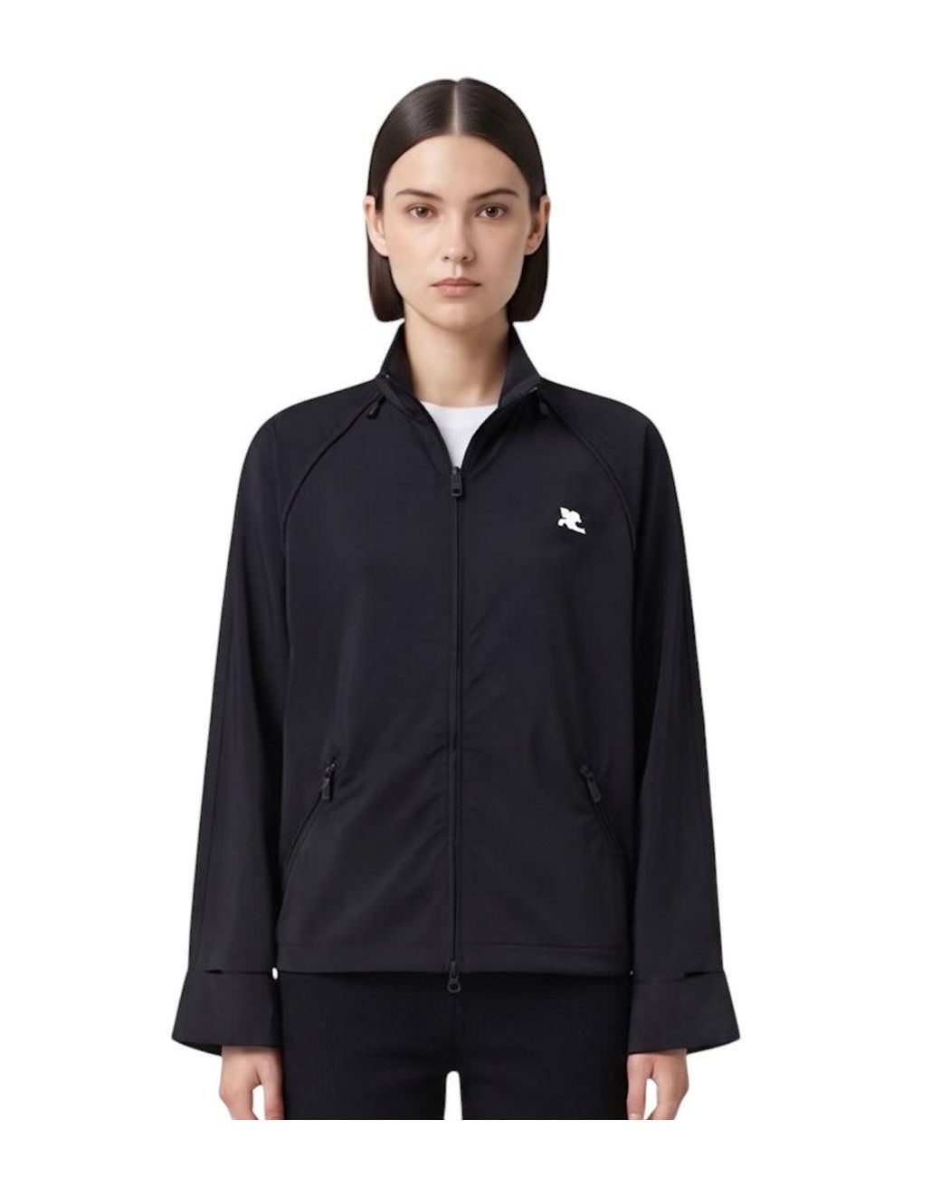 Courreges Black Mock Collar Jacket
