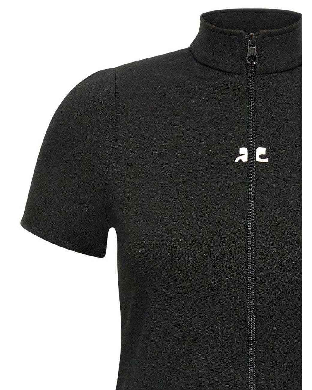 Courreges Black 'Interlock Zipped' Top