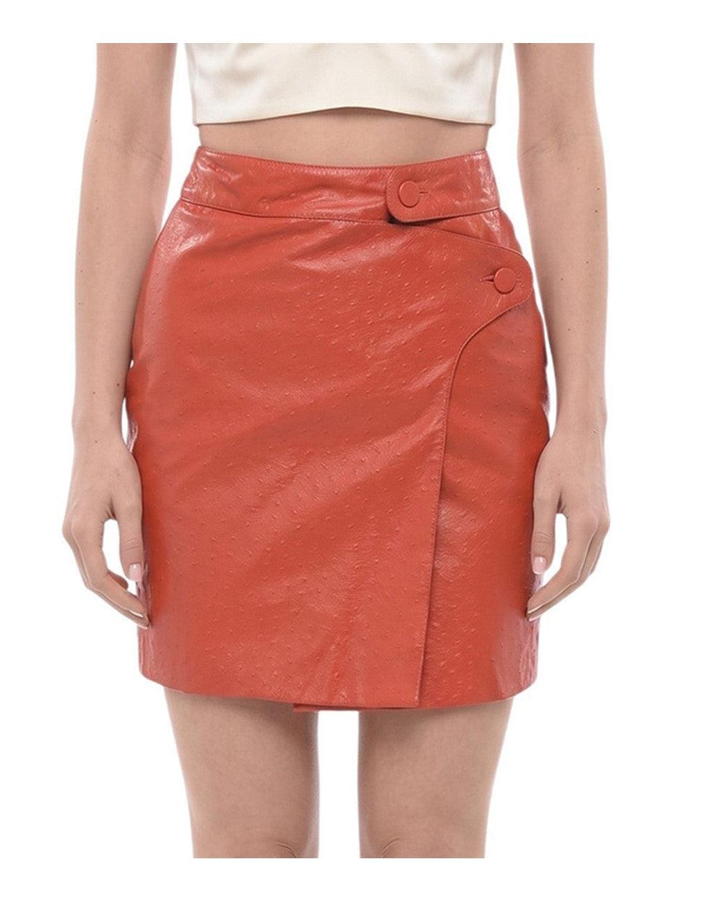 DSquared² Red Solid Mini Skirt