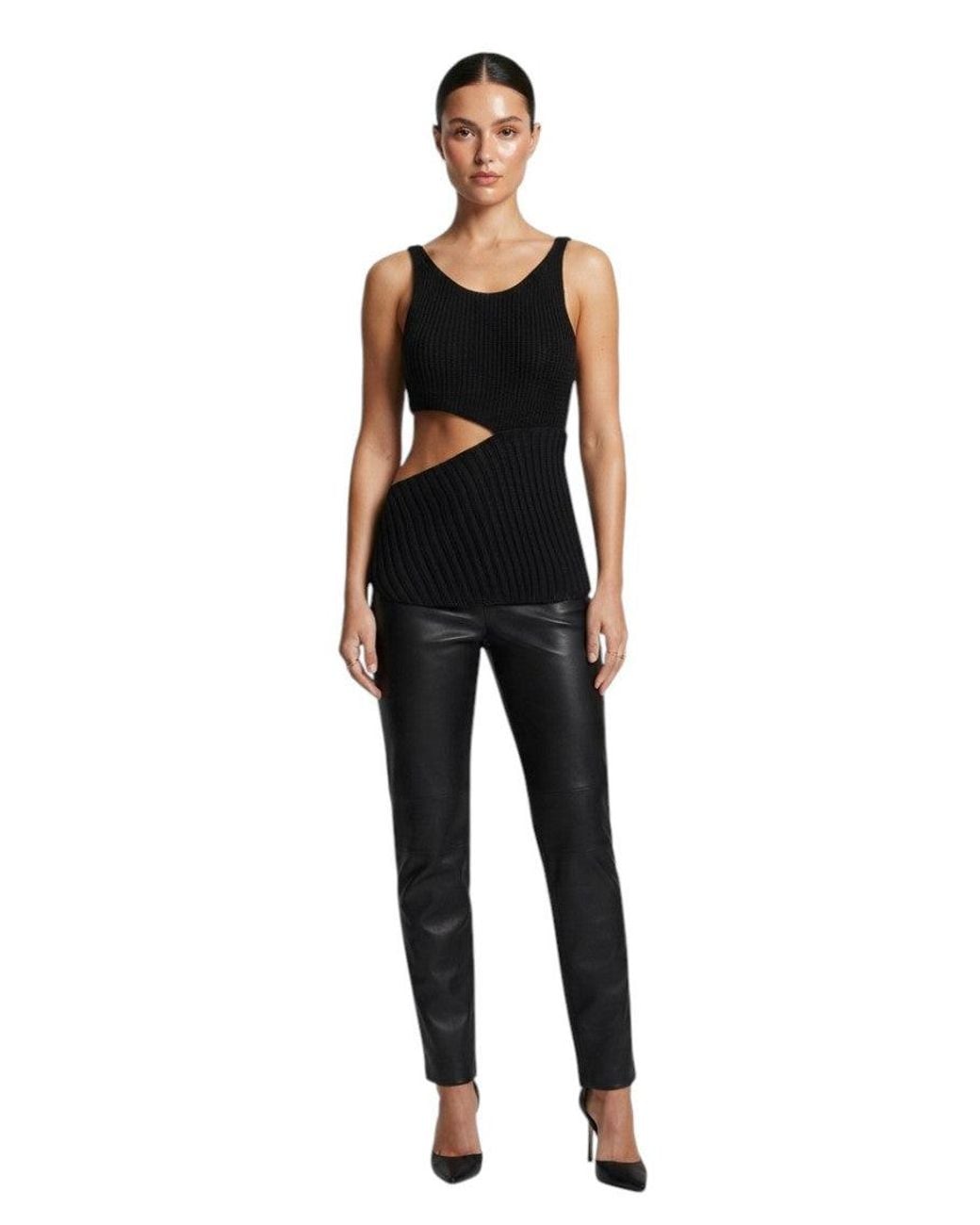 Ann Demeulemeester Black Knitted Scoop Neck Top
