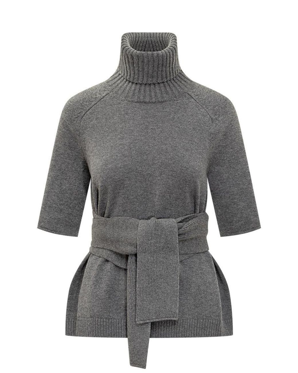 Lanvin Gray Solid Turtle Neck Top