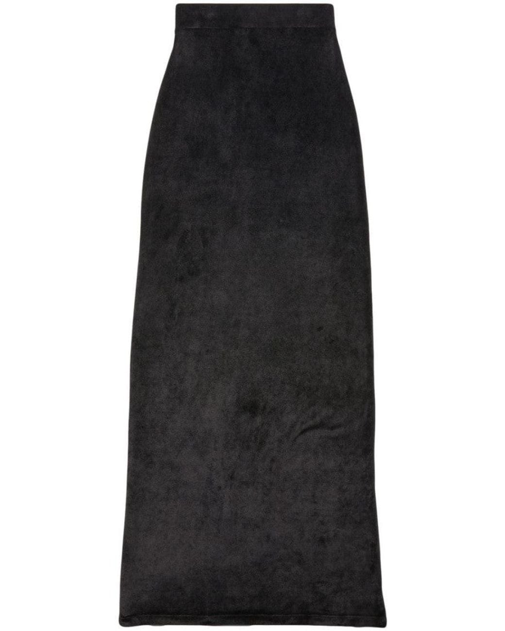 Balenciaga Black Velvet Maxi Skirt