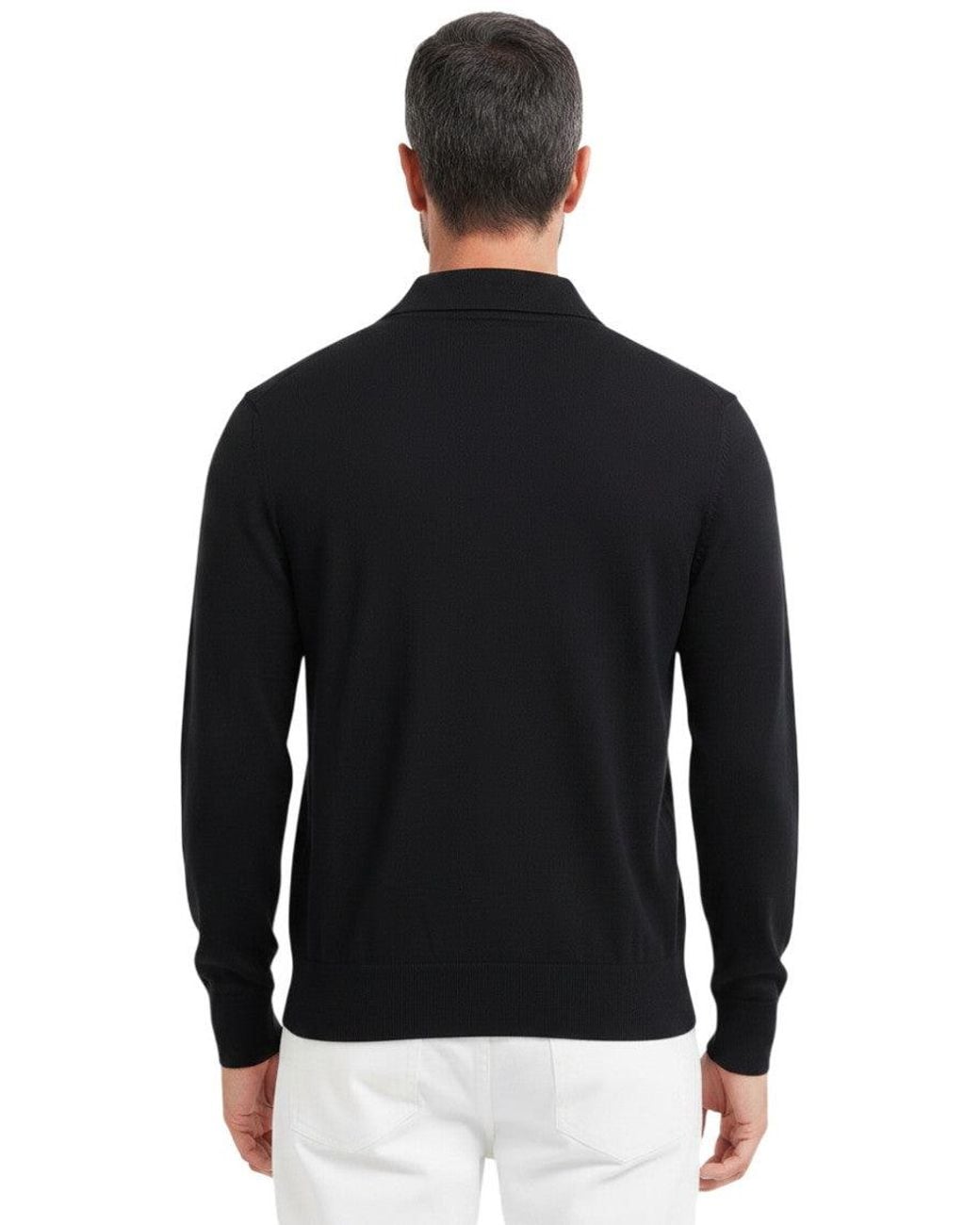 Boss Black Solid Full Sleeves Polo for men