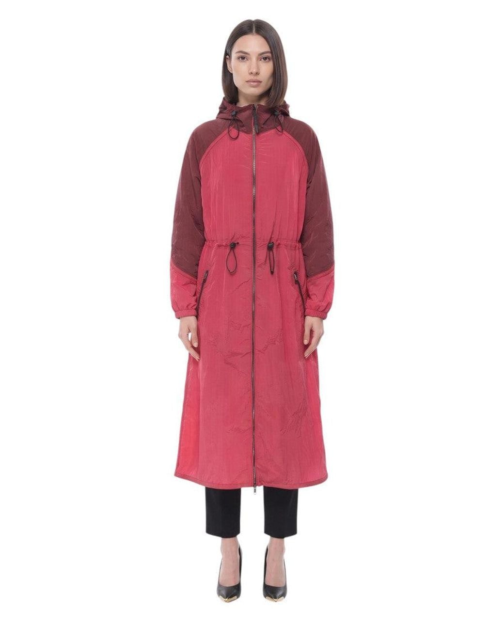 Woolrich Red Hood Trench Coat