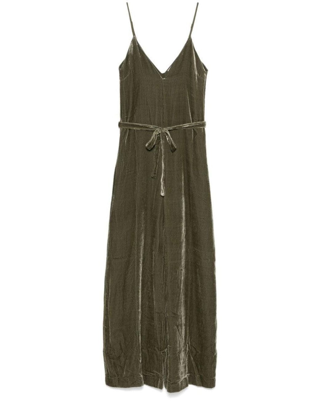 Gold Hawk Green Velvet Jumpsuit