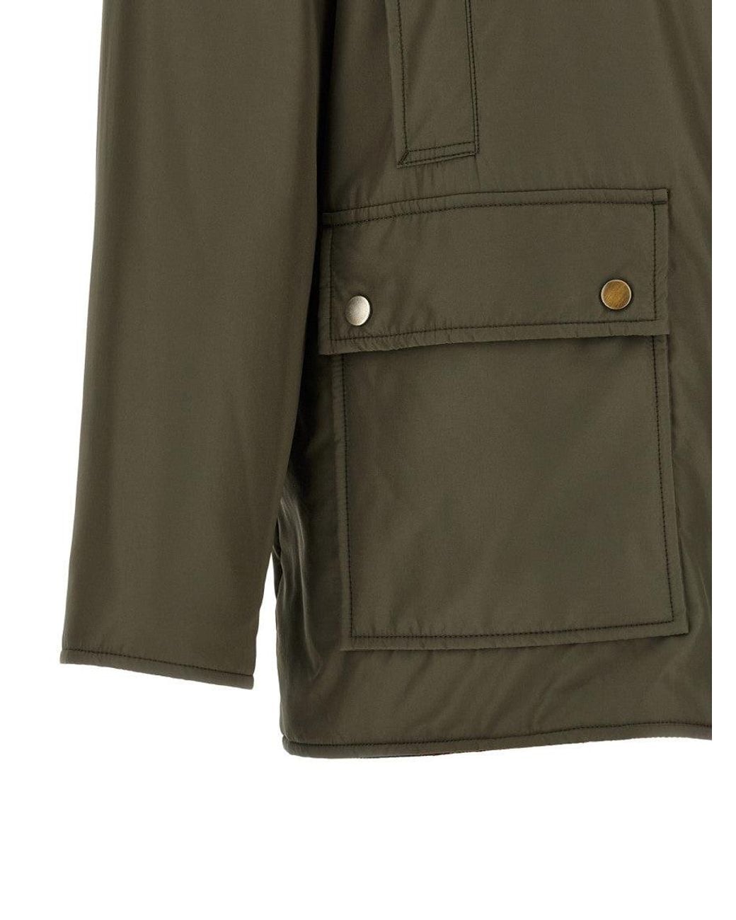 Maison Margiela Green Solid Shirt Collar Jacket for men