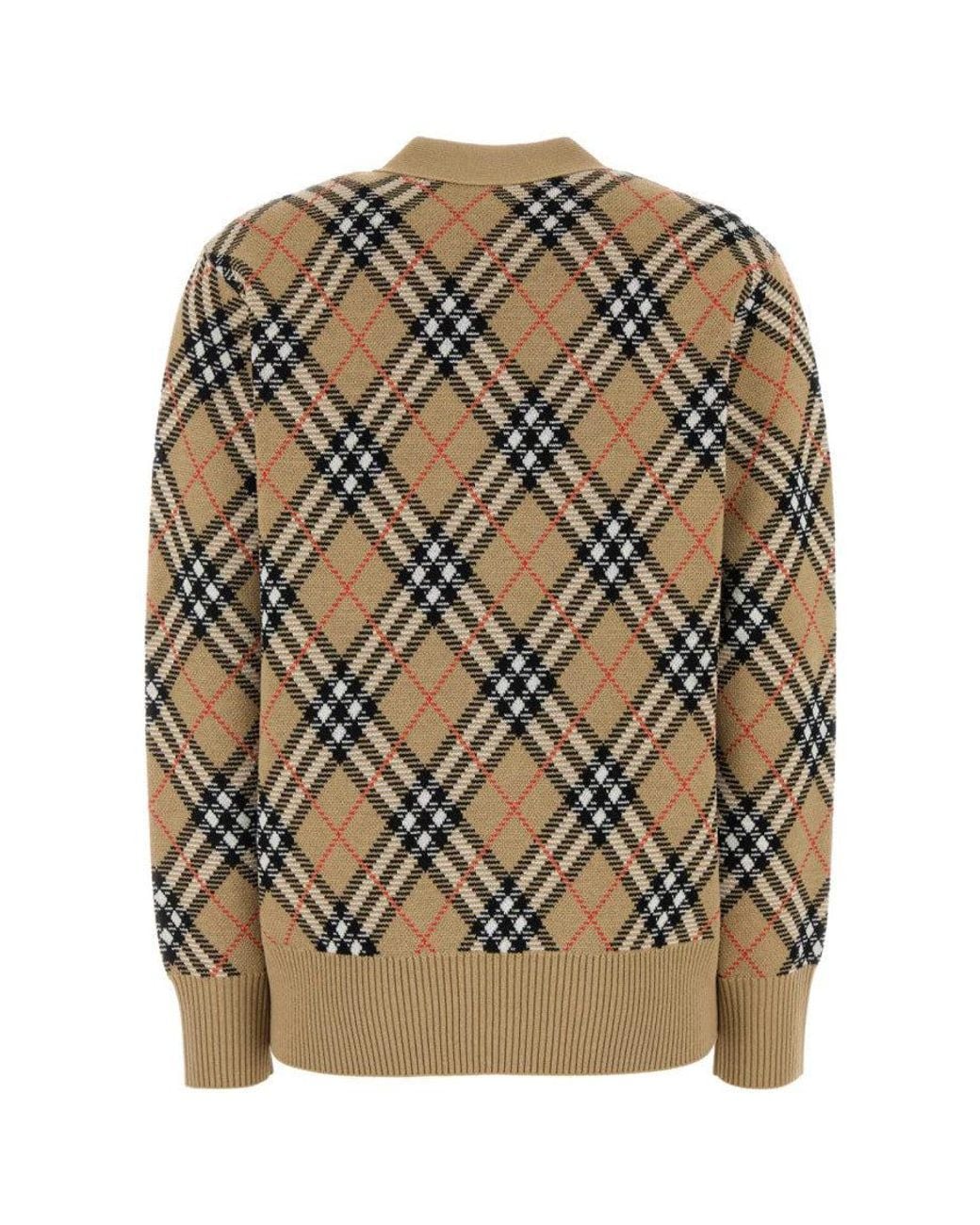 Burberry Natural Checked Cardigan