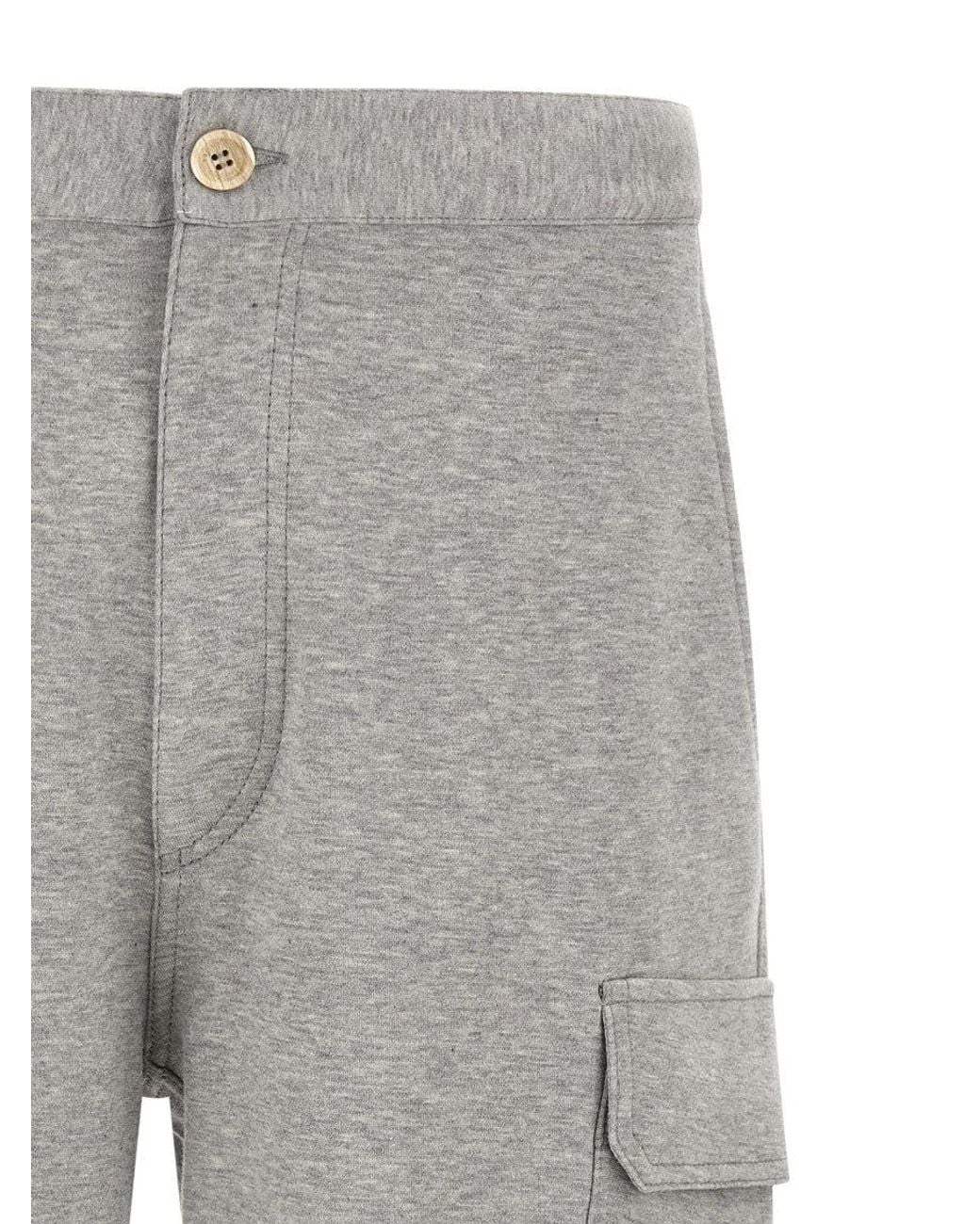 Brunello Cucinelli Gray Cargo Bermuda Shorts for men